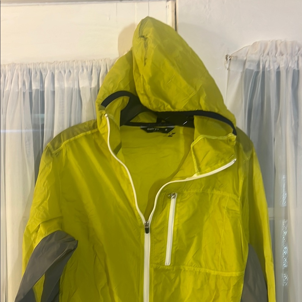 Ostrya Skarn Hooded Windbreaker Jacket Men's  Size Medium Yellow & Gray